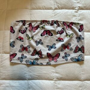 SHEIN Butterfly Tube Top White